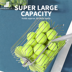 Recogedor de Pelotas de Tenis Jeberly de Fábrica, Acero Inoxidable, Portátil, Ajustable, Capacidad para 50 Pelotas - Product Image 3