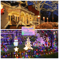 Guirlande lumineuse LED bicolore à brancher avec télécommande, blanc chaud, changement de couleur Mticolor pour la décoration de Noël, de mariage, de patio, de chambre à coucher