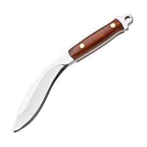 Coltello da campeggio Mini Dogleg da campeggio personalizzabile OEM con manico in legno e lama in acciaio per la cucina o la consegna del disimballaggio - Product Image 1