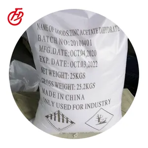 Acetato de Zinc 557-34-6 precio grado Industrial dihidrato acetato de Zinc