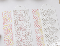 3 pochoirs de décoration de gâteaux en PET de 15,35 x 5,91 pouces (15x39 cm) pour pulvérisation florale