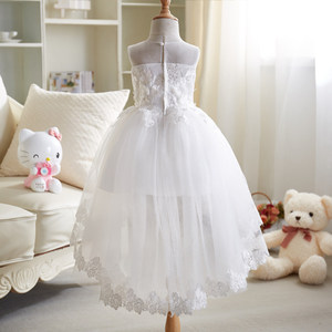 Robe de cérémonie princesse sans manches <span class=keywords><strong>à</strong></span> col rond en polyester pour filles, robe de bal longue, robe de demoiselle d'honneur pour mariage et récital de <span class=keywords><strong>piano</strong></span> - Product Image 3