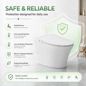 WC intelligent certifié ETL CUPC avec capteur de pied, chasse d'eau intelligente, <span class=keywords><strong>bidet</strong></span> intégré, WC monobloc en céramique à <span class=keywords><strong>siphon</strong></span> <span class=keywords><strong>pour</strong></span> projet aux États-Unis - Product Image 2