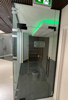 Poignée de porte de luxe en acier inoxydable 304/316, capsule sur mesure DIY avec canal de drainage et design en verre dépoli pour l'intimité