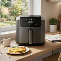 Nouvelle friteuse à air numérique 9L multifonctionnelle sans huile, four à air chaud avec 8 préréglages, arrêt automatique et protection contre la surchauffe pour usage domestique et commercial