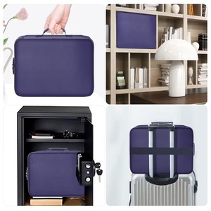 Màu Xanh Chống Cháy Không Thấm Nước Tiền Túi Thư Mục Lưới Túi Tài Liệu Lưu Trữ Hộp Với Khóa Đa-Túi Lưu Trữ Tổ Chức - Product Image 6