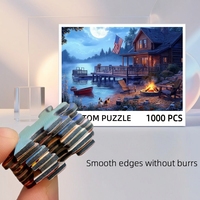 Puzzle en papier personnalisé imprimé en couleur, 1001-2000 pièces, motif Lune Bleue, pour tous les âges, avec boîte cadeau