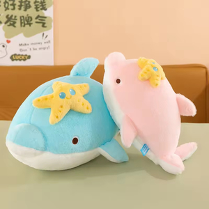 Peluche personnalisée avec logo, motif étoile de mer, dauphin, baleine, animal marin, coussin décoratif extra-large, cadeau pour enfants - Product Image 4