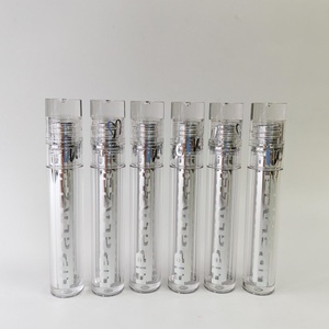 Transparent PETG Plastic <b>Lip</b> Gloss Tubes with Screw Cap Square Bottle 6.8ml Custom Silver Color Cosmetic Packaging - Product Image 3