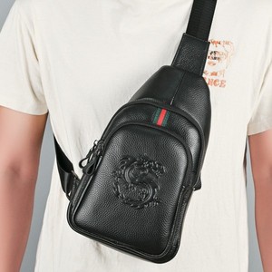 Bolso de Pecho para Hombre, de Cuero Genuino, Impermeable, Bandolera, Estilo Casual de Negocios, Mochila de Cuero Vacuno de Primera Capa - Product Image 1