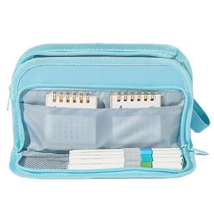 New Style Transparent Net Like Oxford & Plastic Fabric Durable Pencil Case Large Capacity Custom Colors <b>School</b> & Office Use - Product Image 4