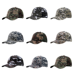 Casquettes brodées personnalisées, casquette de baseball camouflage avec patchs, broderie personnalisée, étiquette tissée, décorations en strass pour streetwear - Product Image 1