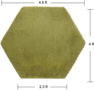Alfombra de Juego Hexagonal con Diseño de Castillo de Princesa - 4.6x4 Pies, Alfombra Infantil Antideslizante, Suave y Afelpada, para Decoración de Habitación de Niñas - Product Image 6