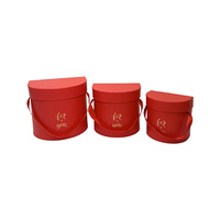 Coffret Cadeau Souvenir Portable de Luxe à Trois Boîtes à Fleurs, Couverture Semi-Flip Gaufrée, Laminage Mat Imperméable, Couleur Unie Bronzante