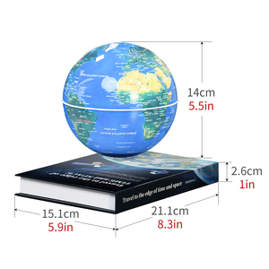 <span class=keywords><strong>Globo</strong></span> Terrestre Magnetico Rotante da 14cm con Base a Libro, Vendita Diretta dalla Fabbrica, Decorazione per Scrivania Casa e Ufficio, Idea Regalo Aziendale - Product Image 5