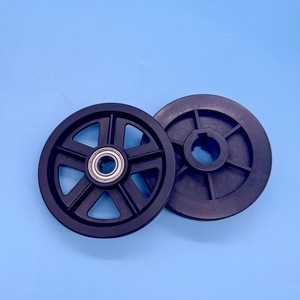 Ruedas de nailon de 4 pulgadas de plástico negro con orificio de 20 mm para equipos de fitness y rieles de puertas de granero - Product Image 2