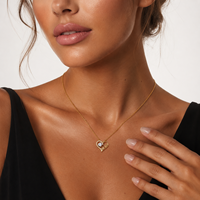 Pendentif Cœur en Argent Sterling 925 Plaqué Or 18K avec Moissanite Couleur D VVS1 Certifié GRA, Cadeau Fête des Mères pour Femme, Collier