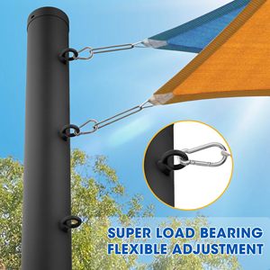 Pôle de <span class=keywords><strong>voile</strong></span> de pare-soleil 10ft 13ft Support extérieur Pare-soleil Canopy <span class=keywords><strong>Poteau</strong></span> en acier <span class=keywords><strong>Poteau</strong></span> en métal robuste de 3 pouces, <span class=keywords><strong>pour</strong></span> pont, piscine, garage - Product Image 2