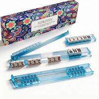 Nouvel ensemble de mahjong américain en acrylique personnalisable avec règle de déplacement antidérapante, plusieurs couleurs disponibles, idéal pour les rassemblements et les cadeaux