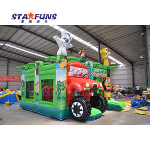 Château gonflable pour animaux de la jungle, toboggan gonflable, maison gonflable avec toboggan - Product Image 2