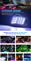 Kit d'éclairage LED RGBW étanche 18 LED avec télécommande et application, lumineux et durable, pour châssis de SSV, RZR, Sand Spider, Dune Buggy, camion