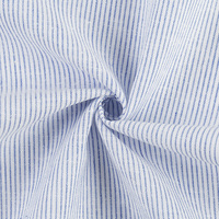 Tissu Popeline Rayé Teint en Fil Écologique 55% Lin 45% Coton, Meilleure Vente, pour Chemises Formelles, Décontractées et Uniformes Homme, Femme, Enfant