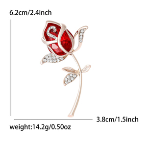 カスタムラインストーンパール高級デザイナー服シャツ装飾卸売カスタムブライダルメタルフラワーレディースブローチ - Product Image 4