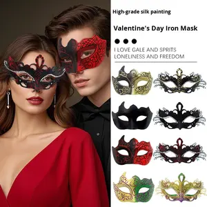 Máscara Veneciana de Plástico para <span class=keywords><strong>Halloween</strong></span>, Baile de Parejas, Fiesta de Disfraces, Media <span class=keywords><strong>Cara</strong></span>, <span class=keywords><strong>Pintada</strong></span> a Mano, para <span class=keywords><strong>Hombre</strong></span> y Mujer - Product Image 1