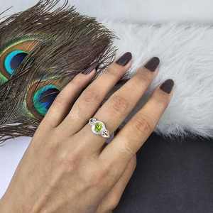 Solid 925 Sterling Silver Oval Cut Green Copper <b>Turquoise</b> Luxury Channel Setting Wedding and Party <b>Ring</b> - Product Image 1