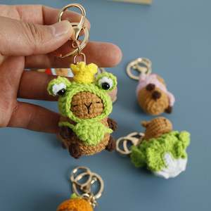 Oferta Especial: Exquisito Adorno de Bolso de Lana Tejido a Crochet, Creativo y Lindo Llavero Colgante de Capibara Transformable para Mi Hija - Product Image 4