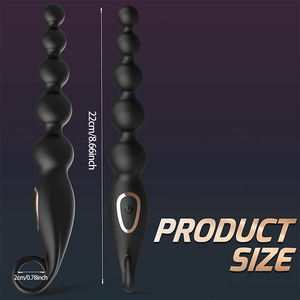 Cuentas anales vibratorias Vibración de 7 frecuencias para estimulación del ano Tapón trasero súper largo Tapón de ejercicio de vibración profunda suave - Product Image 2