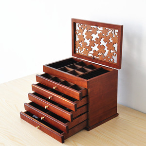 Boîtes de présentation en bois de haute qualité pour bagues, grandes boîtes de rangement en bois pour cadeaux de mode, vente en gros - Product Image 6