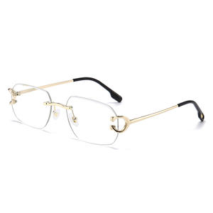 <span class=keywords><strong>Gafas</strong></span> de <span class=keywords><strong>Sol</strong></span> SPUKA 7046 Ovaladas sin Montura para Hombre y Mujer, Montura de Lujo con Corte de Borde, Lentes Degradadas con Protección UV400, Logotipo Personalizado - Product Image 6