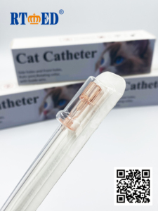 Catetere Sterile Monouso RTMED per Gatti/Cani, Catetere Urinario Felino Con/Senza Stiletto 3FR 4FR, Uso Veterinario, OEM Disponibile - Product Image 1