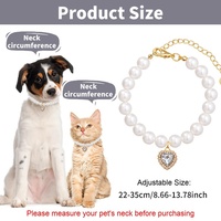 Collier pour chien et chat, style princesse, perles, cœur en strass coloré, taille réglable, toutes saisons