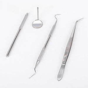 3 pezzi Kit di strumenti per l'igiene orale dentale in acciaio inossidabile per la pulizia dei denti del raschietto per tartaro Scaler specchio pinzetta <span class=keywords><strong>Set</strong></span> di strumenti per sonda - Product Image 4