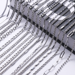 Collier et bracelet en acier inoxydable poli, style hip-hop européen-américain, chaîne cubaine, bijoux de mode faits à la main, DIY - Product Image 2