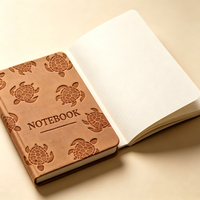 Carnet A5 en PU marron à couverture rigide, motif tortue marine, journal d'écriture, papeterie de voyage, cadeau, agenda
