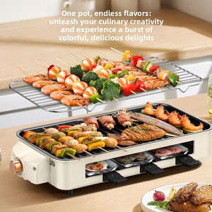 Gril <span class=keywords><strong>barbecue</strong></span> multifonctionnel détachable, <span class=keywords><strong>portable</strong></span>, coupe-vent, antirouille, plaque de cuisson <span class=keywords><strong>électrique</strong></span> élargie, poêle antiadhésive pour usage domestique - Product Image 2