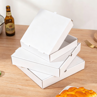 Boîte à pizza carrée à emporter en matériaux recyclés de qualité alimentaire, dimensions personnalisées, logo, revêtement UV pour l'emballage des restaurants