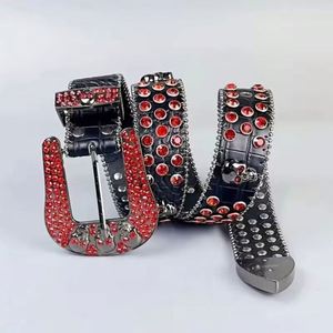 Bling Western Cowboy <b>Belt</b> with Skull Buckle Alloy Rhinestone Accent Cow Hide Waterproof Eco-Friendly for Men Women Rockstar - Product Image 3