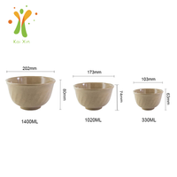 Ensemble de bols à salade et pâtes en coque de riz polie, réutilisables, sans BPA, écologiques, style américain