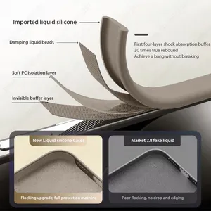 <span class=keywords><strong>Funda</strong></span> de silicona líquida con protección para cámara de 2mm para <span class=keywords><strong>IPhone</strong></span> 15 14 13 12 <span class=keywords><strong>11</strong></span> Pro Max Plus, <span class=keywords><strong>funda</strong></span> de parachoques suave a prueba de golpes, accesorios para teléfono - Product Image 2