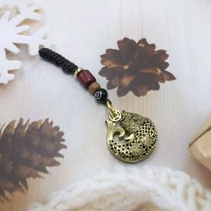 พวงกุญแจรูปเหรียญปลาคาร์พกัดทองแดงเป็น<span class=keywords><strong>มงคล</strong></span>มีจี้รูป<span class=keywords><strong>ปลา</strong></span>นำโชคในแผงขายบนถนนรถยนต์ทำจากทองเหลือง - Product Image 2