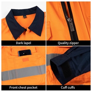 Customized Long Sleeve Breathable Summer Safety Vest 100% Polyester <b>Construction</b> Hi Vis <b>Work</b> <b>Clothes</b> with Customized Logo - Product Image 5