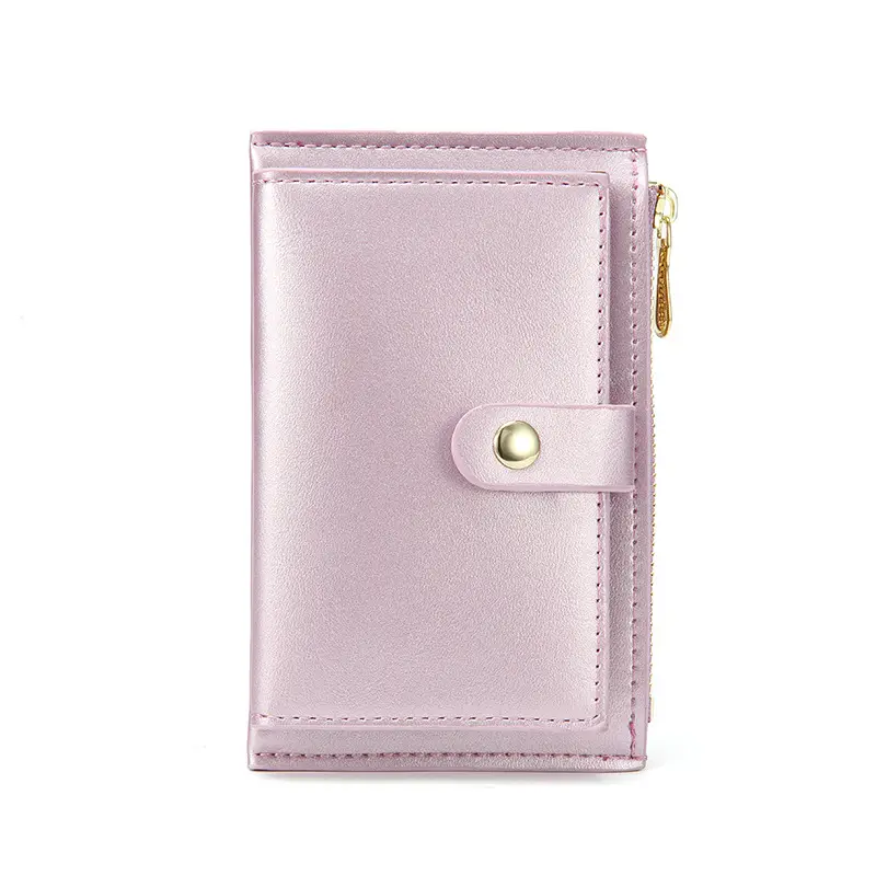 YIMYIK Wholesale Fashion Purple Short Wallet Zipper PU Leather Designer Clutch Coin Purse