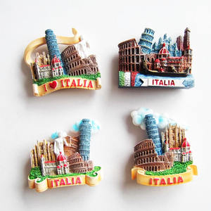 Promocional 3D poli resina italiana Trevi Fountain <span class=keywords><strong>Roma</strong></span> Florencia David Milano barato hogar cocina artes decorativas imán para nevera - Product Image 5