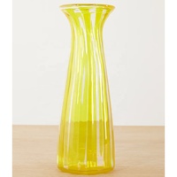 Ensemble carafe et verre à rayures verticales en verre soufflé à la main bleu cobalt, pichet à eau rayé avec gobelet