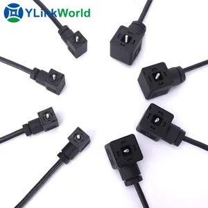 Conector impermeable DIN 43650 macho hembra 2 + PE 3 + PE Cable de enchufe moldeado 3 4 pines tipo A B C conector de válvula solenoide