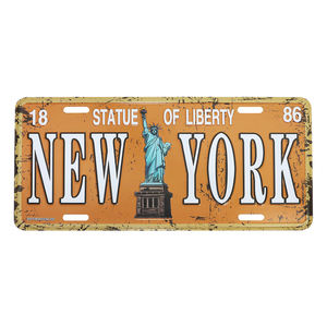 Matrícula del estado de Nueva <span class=keywords><strong>York</strong></span> personalizada al por mayor impresión en relieve 30*15cm placas de hojalata aluminio turista americano de moda - Product Image 6